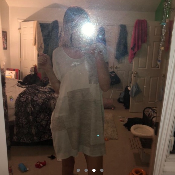 Aritzia Wilfred Free patchwork T Shirt Dress with pockets - Picture 3 of 4